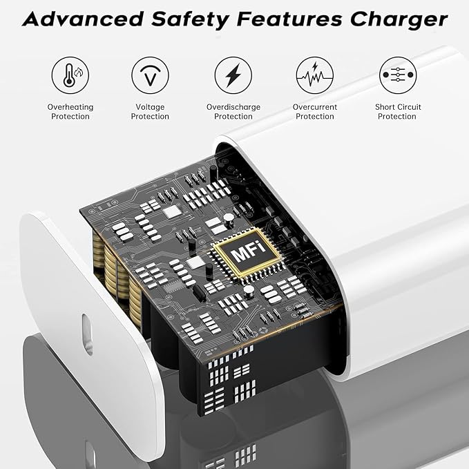 10FT iPhone 16e Charger Fast Charging,2Pack 20W USB C Apple 16e 15 Pro Charger Block & 10Foot Long USBC Woven Cable Cord for iPhone 16/16e/16 Pro Max/16 Pro/16 Plus/15/15 Pro Max/15 Plus/iPad Pro 12.9