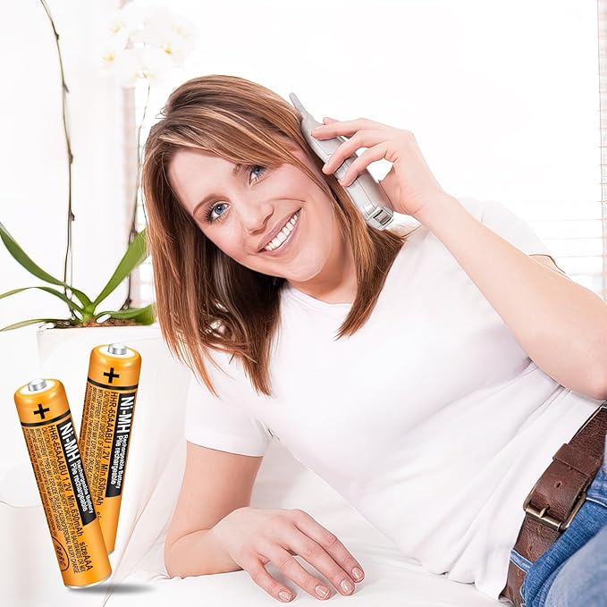 6 Pack HHR-65AAABU NI-MH Rechargeable Batteries 1.2V 630mAh AAA Battery for Panasonic Cordless Telephone Batteries