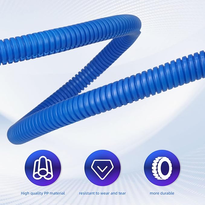 Split Wire Loom Tubing, 10,25ft Cord Protectors from Pets No Chew, Flexible Wire Covers Cord Protectors, Protective Split Cable Sleeve for Automotive Home Industrial Wires(Blue, 0.73inch-25ft)