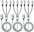 Multi Charging Cable(3Pack 4FT), 3 in 1 Charging Cable for Multiple Devices
