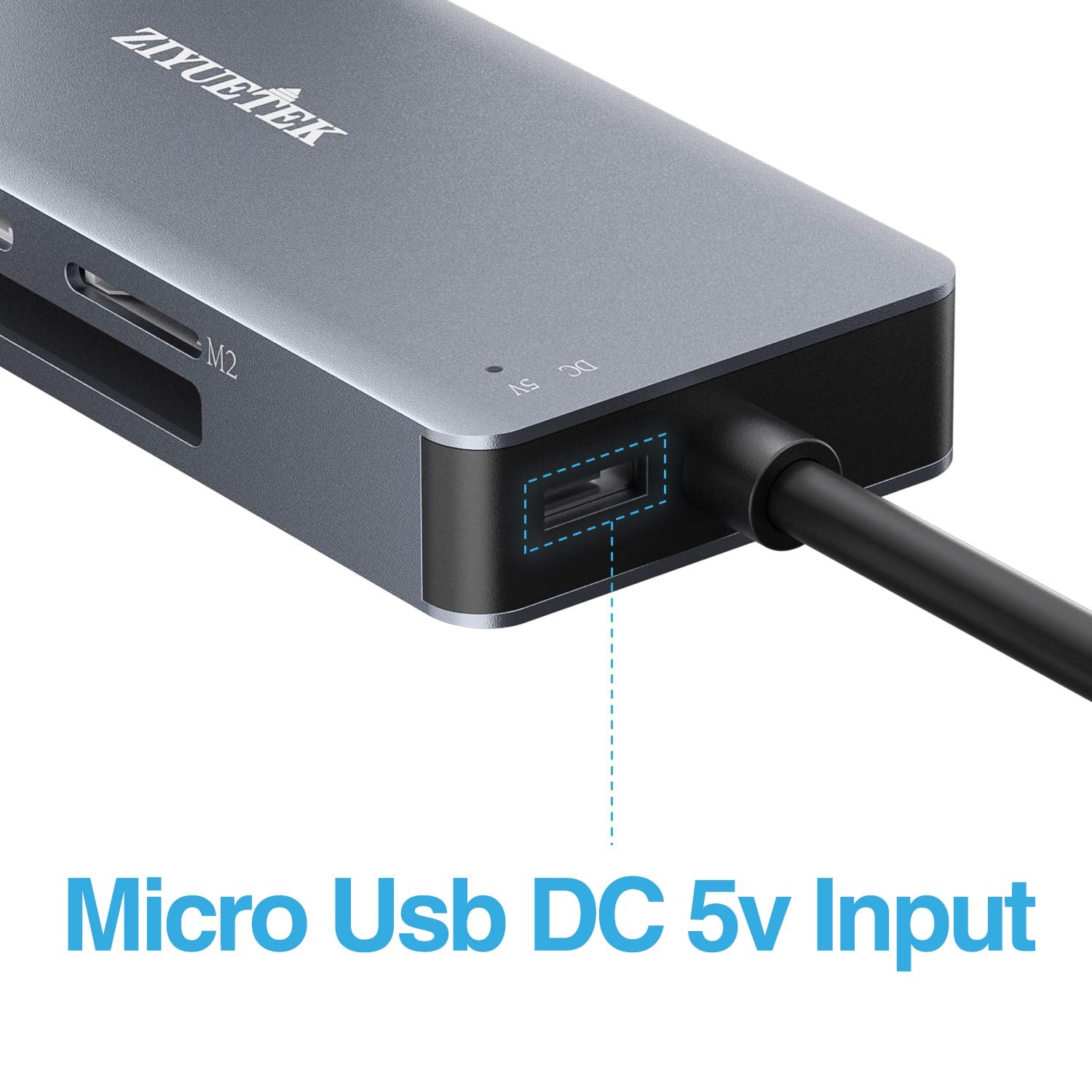 ZIYUETEK USB C SD Card Reader,5- in-1 Aluminum Thunderbolt 3 Memory Card Reader for CF, SD/SDHC,TF/Micro SD/MS/M2,CompactFlash Card for iPhone 15/16/Pro Max Android Windows MacBook