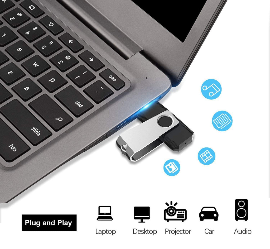 Aiibe 16GB Flash Drive 10 Pack 16 GB USB Flash Drive USB Drive Thumb Drives Multipack Zip Drive Bulk USB 2.0 Memory Stick Jump Drives (10 Pack, 5 Mixed Colors)