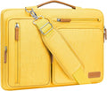 MOSISO 360 Protective Laptop Shoulder Bag,15-15.6 inch Computer Bags Compatible with MacBook Pro 16 inch, HP, Dell, Lenovo, Asus Notebook,Side Open Messenger Bag with 4 Zipper Pockets, Yellow