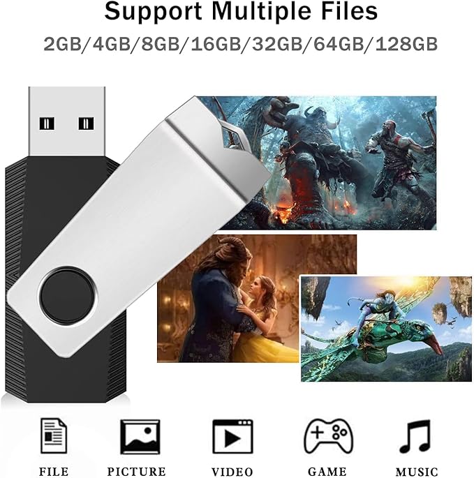 2GB Flash Drives 50 Pack, Wooolken USB 2.0 Thumb Drive with Lanyards Bulk USB Sticks for Weddings,Office, School, Data Storage Backup