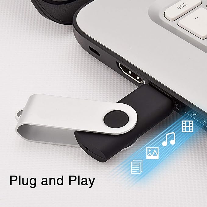 KOOTION 20pcs 8GB USB Flash Drive 8 GB Flash Drives Thumb Drive Memory Stick Swivel Jump Drive, Black