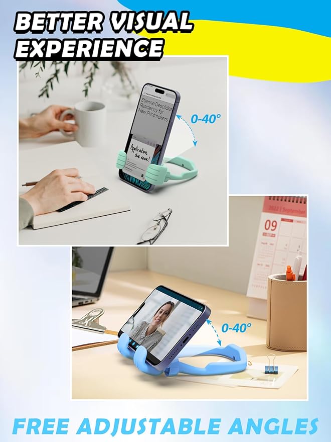 Cell Phone Holder Thumbs Up Lazy Phone Stand for Desk: 3 Pack Back to School Supplies Gifts for Teen Boys Him Kids Men 2025 Birthday Funny Cool Gadgets Ideas Gifts for Christmas Stocking Stuffers