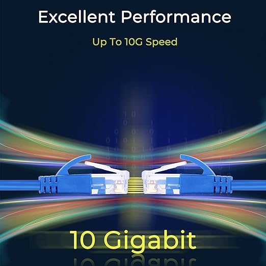 Rapink Patch Cables Cat6a 0.5ft (50 Pack) Slim, Cat6a Ethernet Patch Cable 10G Support, Snagless Cat 6 Patch Cable for Patch Panel to Switch, Flexiable Cat 6a Ethernet Cable with Gold Plated