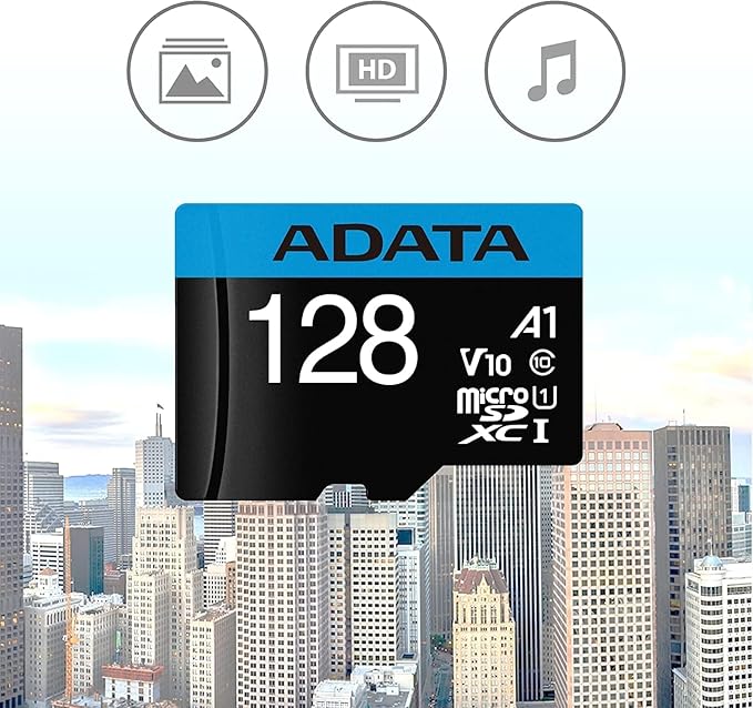 ADATA Premier 128GB 3-Pack MicroSDHC/SDXC UHS-I Class 10 V10 A1 Memory Card with Adapter Read up to 100 MB/s (128GB 3 Pack)