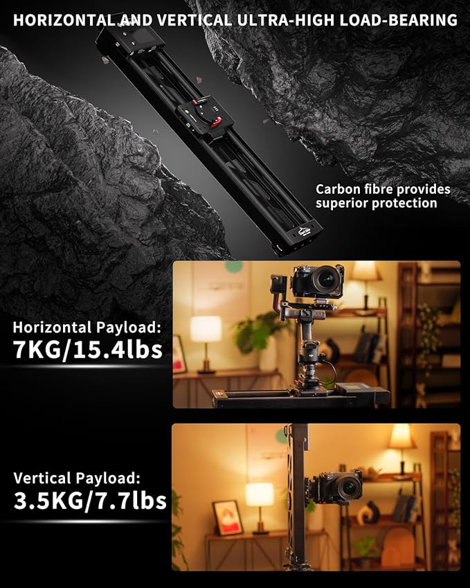 IFOOTAGE Shark Slider Nano II 660,Motorized Camera Slider,Compatible with DJI RS2, RS2Pro, RS3 Pro, RS4, RS4 Pro,Video Stabilizer Rail,Video,Timelapse,Panorama,Stop Motion,Marco,Max.Payload 15.4lbs