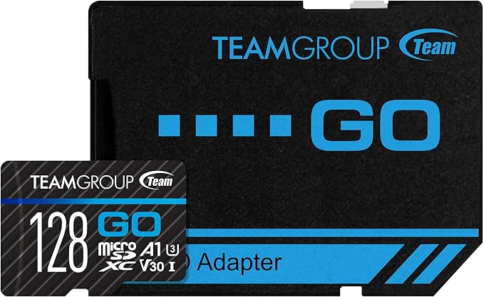 TEAMGROUP GO Card 128GB x 5 PACK Micro SDXC UHS-I U3 V30 4K for GoPro & Drone & Action Cameras High Speed Flash Memory Card with Adapter for Outdoor Sports, 4K Shooting, Nintendo-Switch TGUSDX128GU363