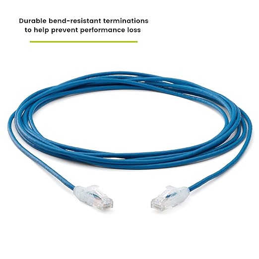 TRUECABLE Cat6 Component Rated Patch Cable, Unshielded (U/UTP), 14ft, Blue, 28AWG Solid Copper, Snagless 10G High-Speed Ethernet Cable, PoE++ 4PPoE 100W, UL Listed, RoHS-3, 1 Pack