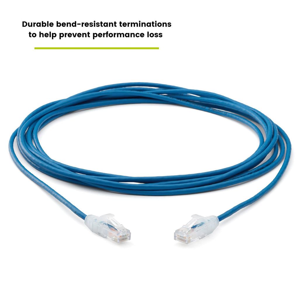 TRUECABLE Cat6 Component Rated Patch Cable, Unshielded (U/UTP), 14ft, Blue, 28AWG Stranded Pure Copper, Snagless 10G High-Speed Ethernet Cable, PoE++ 4PPoE 100W, UL Listed, RoHS-3, 1 Pack