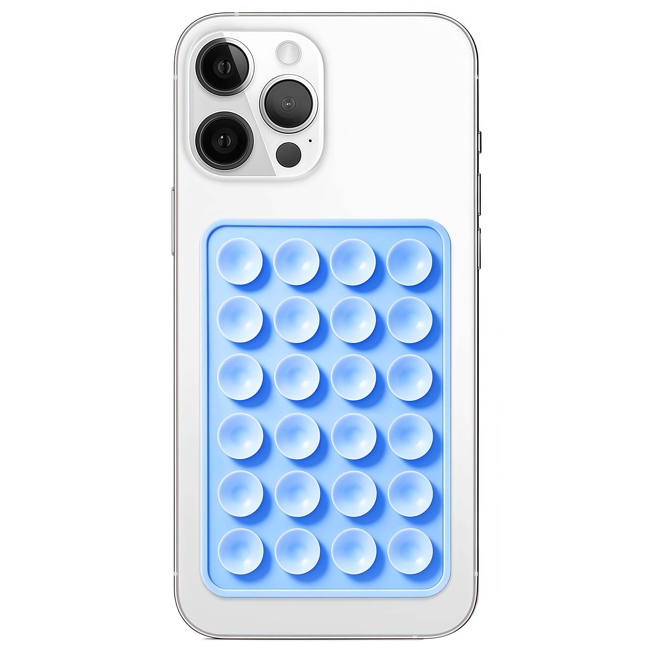Anteel Silicone Suction Phone Case Mount, Non Slip Sticky Phone Grip for Cellphone, Silicon Adhesive Suction Cup Phone Mount, Strong Grip Holder for Selfies and Videos (Sky Blue)