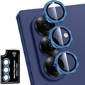 for Samsung Galaxy Z Fold 7 Camera Lens Protector, Individual Metal Ring Tempered Glass Lens Cover, [Strong Adsorption] Scratch Resistant Ultra-Thin HD Clear Lens Cover, 1 Set-Deep Blue