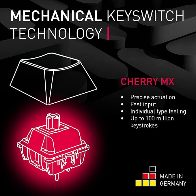 Cherry MX 3.0S Wireless Mechanical Gaming Keyboard. Aluminum Housing Built for Gamers w/MX Brown or Red Switches. RGB Backlit Color Display Over 16m Colors. (White w/MX Brown Switches)
