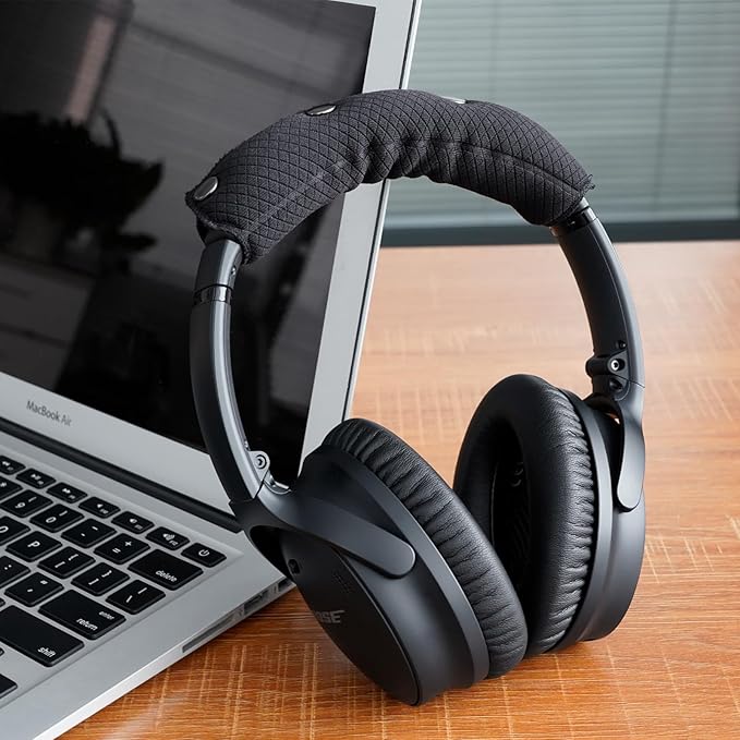 GEVO Replacement Headphone Headband Cover for Bose QC35,QC25,Beats Studio2/ 3,Skullcandy,JBL,Jlab Headphones,Headband Cushioning Pad Protects Repair Parts,Easy Installation,No Tools Required (Black)