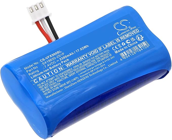 Cameron Sino (2PCS) Replacement for Ver'ifone X970 X990 Battery,fits SX18650-2S1P 2300mAh/7.4V