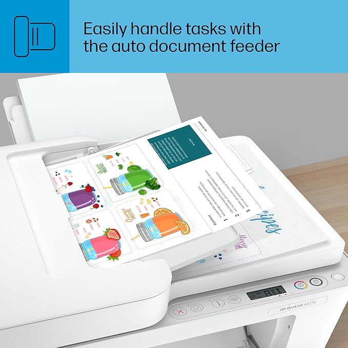 HP DeskJet 4227e Wireless All-in-One Color Inkjet Printer, Scanner, Copier, Best-for-Home, 3 Months of Instant Ink Trial Included (6W7F0A)