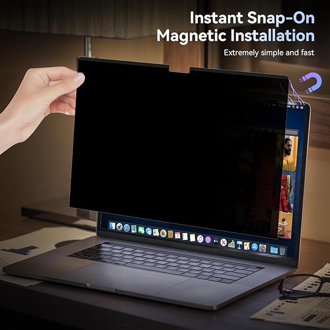 Magnetic Privacy Screen Protector Compatible With MacBook Pro 14 Inch (2021-2024, M1, M2), Removable Anti Spy Blue Light Glare Shield, Laptop Privacy Filter for Mac Pro 14in (A2918/A2992/A2442/A2779)