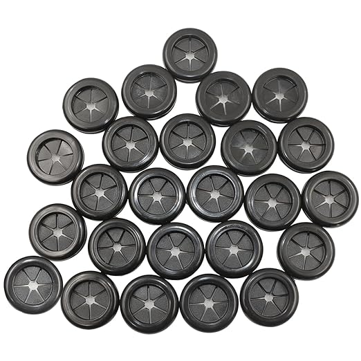 3/4 inch Rubber Grommets for Wiring, 5/8 Inch ID, Firewall Grommets Automotive Cable Cords Hoses Protection, Double-Sided Rubber Plugs for Round Holes, 25 Pcs, 16x20 mm