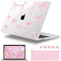 Lepeoac for MacBook Pro 16 inch Case 2019 2020 Release Model A2141, Plastic Hard Shell Cover with Keyboard Cover & Screen Protector for MacBook Pro 16 inch with Touch Bar & Touch ID, Bowknot