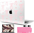 MEEgoodo Case for M4/M3/M2 MacBook Air 13.6 inch Case 2025 2024 2022, Fit Model A3240/A3113/A2681, Laptop Hard Shell with Keyboard Cover Compatible with MacBook Air 13 inch, Trendy Bow & Hearts