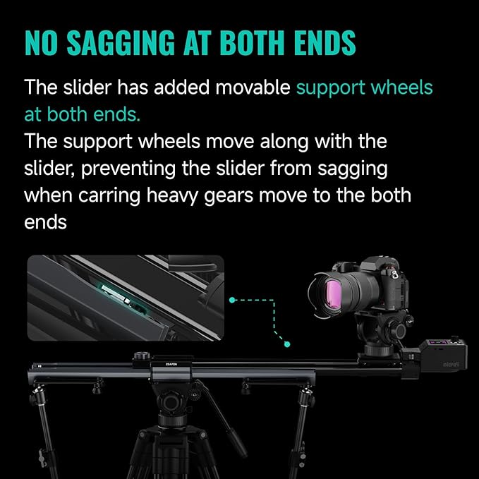 Zeapon Micro4 E1000 Double Distance Motorized Camera Slider, High-Speed Low Noise Motor 10-26Lbs Payload, 42''/107cm Compact Slider with Carrying case, LCD Screen, App Control, Smooth Damping Design