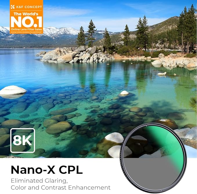 K&F Concept 43mm Circular Polarizers Filter Polarizing Filter 28 Multi-Layer Coated Super Slim High Definition CPL Lens Filter (Nano-X Series)