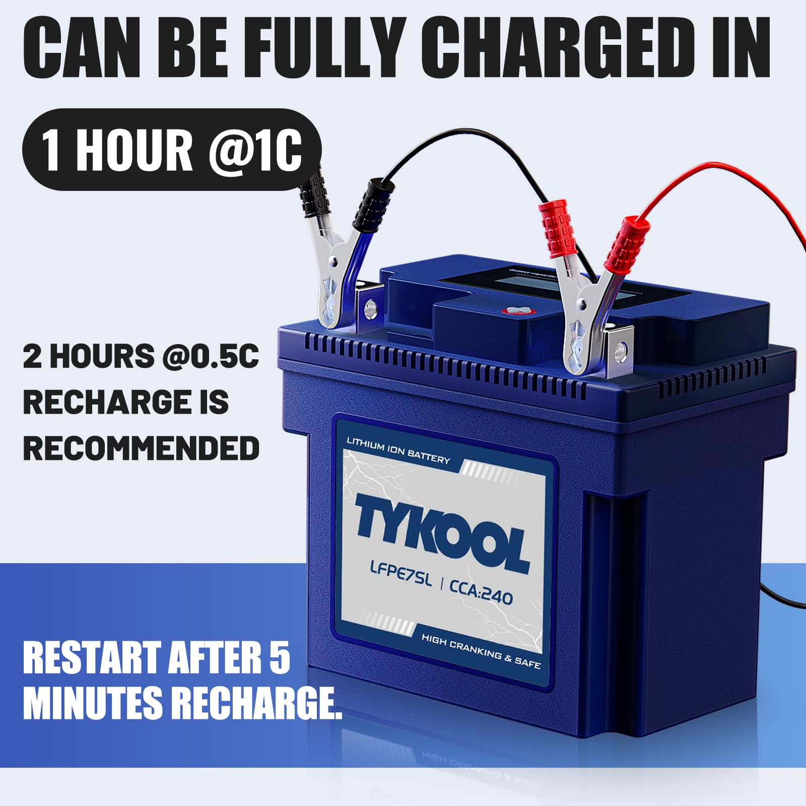 YTZ7S / YTX7L,12V 4Ah 240CCA LiFePO4 Motorcycle Battery, Powersports Battery for Honda KTM Yamaha Harely, Lithium Battery,For ATV, UTV, Snowmobile, Motocross, Lawn Mower, Jet Ski, Motorboat
