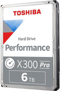 Toshiba X300 PRO 6TB High Workload Performance for Creative Professionals 3.5-Inch Internal Hard Drive – Up to 300 TB/Year Workload Rate CMR SATA 6 GB/s 7200 RPM 512 MB Cache - HDWR760XZSTB