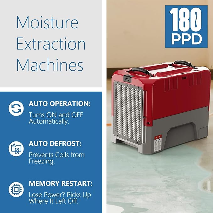 ALORAIR Smart WiFi LGR Commercial Dehumidifier up to 180 PPD (Saturation) with Pump, 5 Years Limited Warranty, Industrial Dehumidifiers APP Control, cETL Listed, for Garage, Flood Restoration