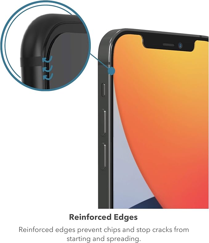 ZAGG InvisibleShield Glass Elite Anti-Glare Plus - Blocks Glare from your device - Made for iPhone 12 Mini, Clear, 200106676