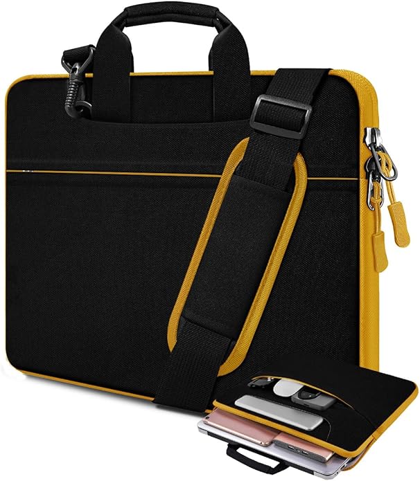 Universal Laptop Shoulder Bag 13-17.3 Inch Shockproof Briefcase with Multi-Pockets & Adjustable Strap for MacBook Pro/Air