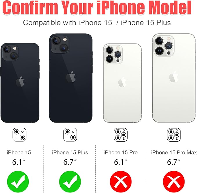 AGVEE 3+3 6 Pack Camera Lens Protector Compatible with iPhone 15/15 Plus, Bling Diamond & Glitter Metal Ring 9H Tempered HD Glass Camera Protector Cover Film, Bling-Pink
