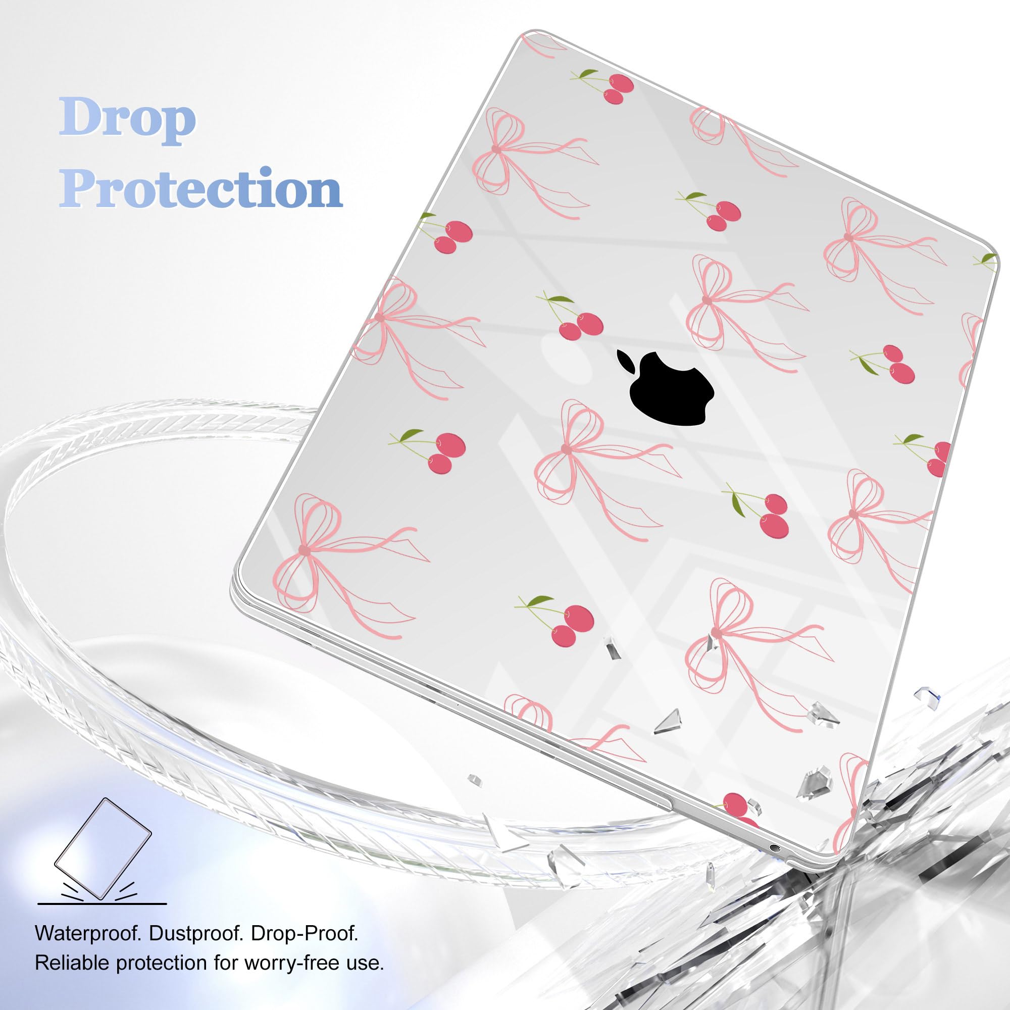 May Chen for MacBook Pro 13 inch Case 2022 2021 2020 Release A2338 M2 M1 A2289 A2251, Plastic Crystal Hard Shell Case Cover for MacBook Pro 13 inch Touch Bar Fits Touch ID, Bow