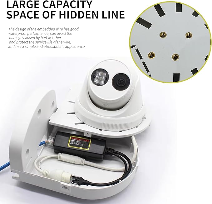 Indoor Outdoor Camera Bracket ABS Plastic Wall Mount L-Shaped Bracket for Security Dome IP Camera Mounting, Junction Box Cable Management (2.5in-SL-3PACK)