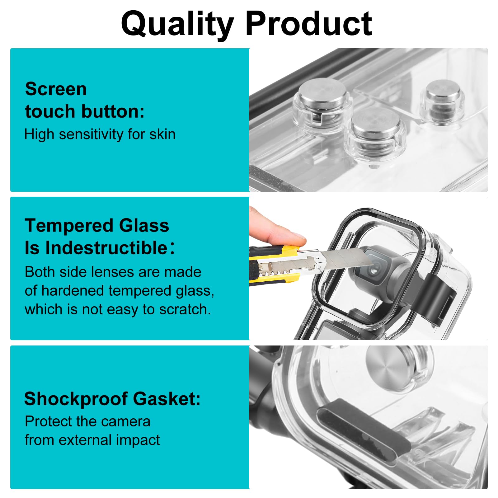 PULUZ Waterproof Case for DJI Osmo Pocket 3, 147FT/45M Diving Housing