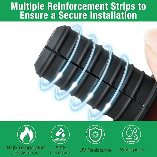 6pc Starlink Cable Grommet 3/4" Silicone Anti-Slip Wall Hole Pass Through Split Cable Bushings for TV Wire Ethernet Cord, Starlink Cable Routing Kit Accessories,38mm/1.5"Ht, Black