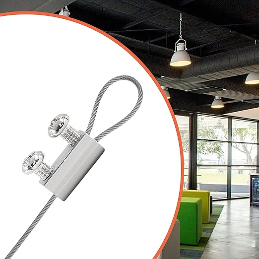 Biaungdo 12 Pcs Stainless Steel Wire Rope Cable Clamp, Adjustable New Upgrade Double Hole Wire Rope Clamp Fastener