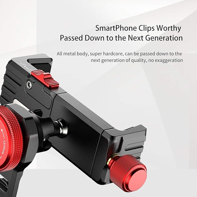 Cell Phone Tripod Mount, ULANZI ST-14 Smartphone Tripod Mount Adapter Aluminum with Cold Shoe, 360° Cell Phone Stand Holder Clamp for iPhone16 15 14 13 12 11 Max Pro iPhone X XR Xs 6 7 Plus