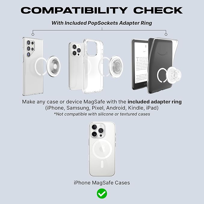 PopSockets Kick-Out Grip for MagSafe, Phone Grip with Built-in Phone Stand, Adjustable Kickstand for Portrait or Landscape, Strong Magnetic Hold, Wireless Charging Compatible - Dusk