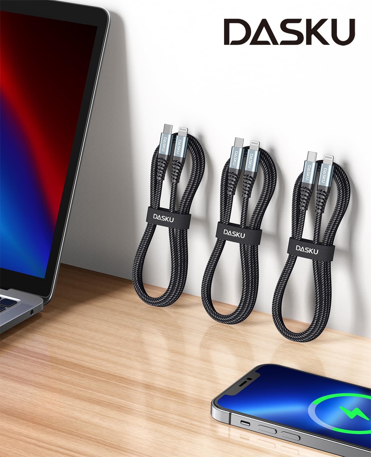 iPhone Cord Fast Charging [MFi Certified] Long Lightning Cable 10FT, 3 Pack
