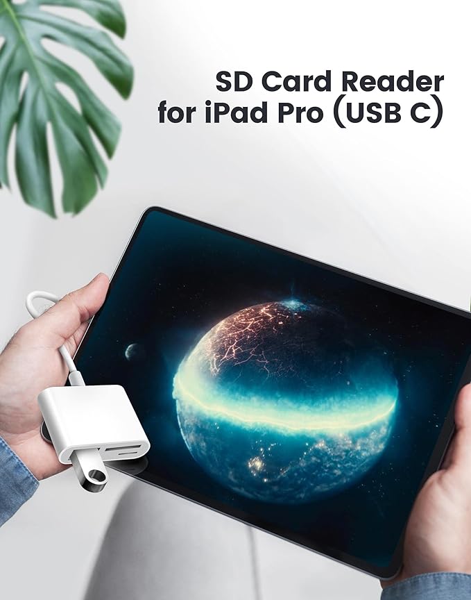 USB C SD Card Reader, Oyuiasle USB C to SD Card for iPhone 15 16/iPad/Mac/Laptop, USB-C/Type C Memory Card Adapter for iMac, iPad Pro Air Mini, MacBook Pro Air,Galaxy,MicroSD/SD