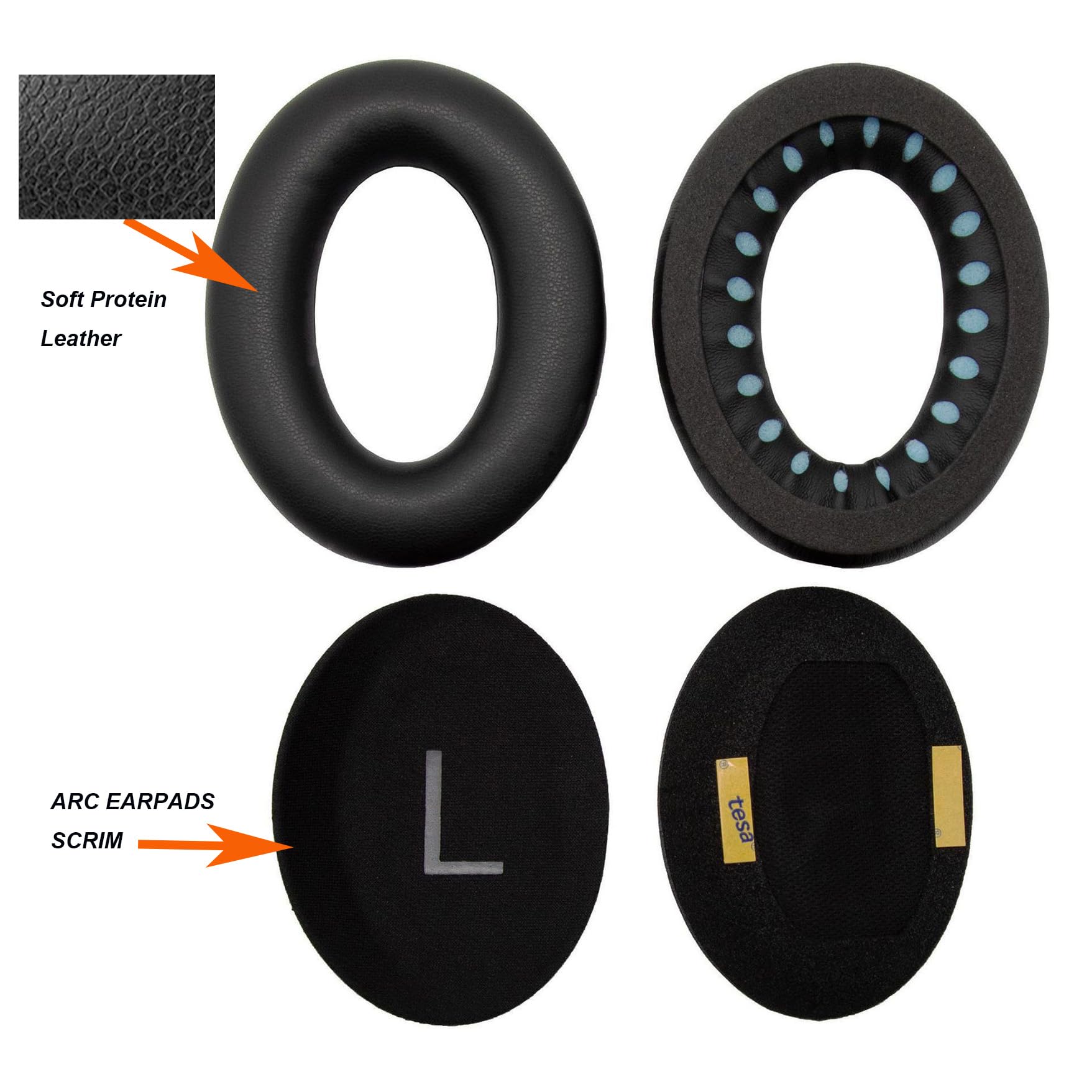QC45 Earpads Replacement for Bose QuietComfort 45 (QC45)/QuietComfort SE (QC SE)/Quiet Comfort Wireless Over-Ear Headphones, Ear Pads Cushions with Durable Protein Leather Noise Cancelling Foam