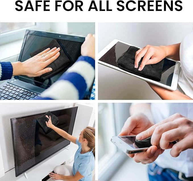 EVEO® Screen Cleaner Spray Kit (Streak-Free) TV Screen Cleaner for Smart TV, LCD, LED, OLED | Computer Screen Cleaner Spray and Wipe Microfiber Cloth - TV, Monitor, Laptop, iPad, Car - 6.7oz 1 Pack