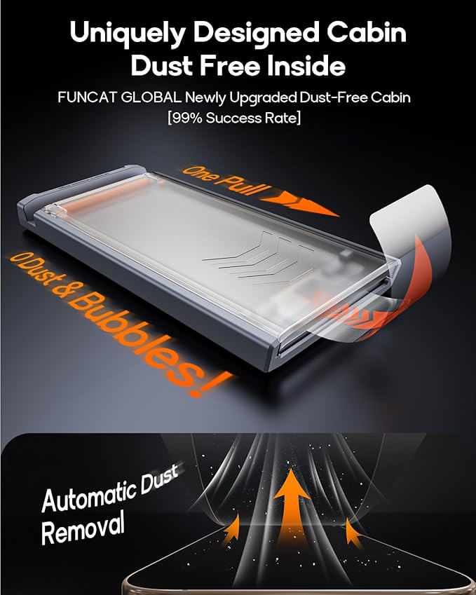 3 Pack for iPhone 15 Pro Tempered Glass Screen Protector, Dust Free CABIN, Auto Positioning, Bubble Free, High Definition, Easy Installation,9H+ Hardness