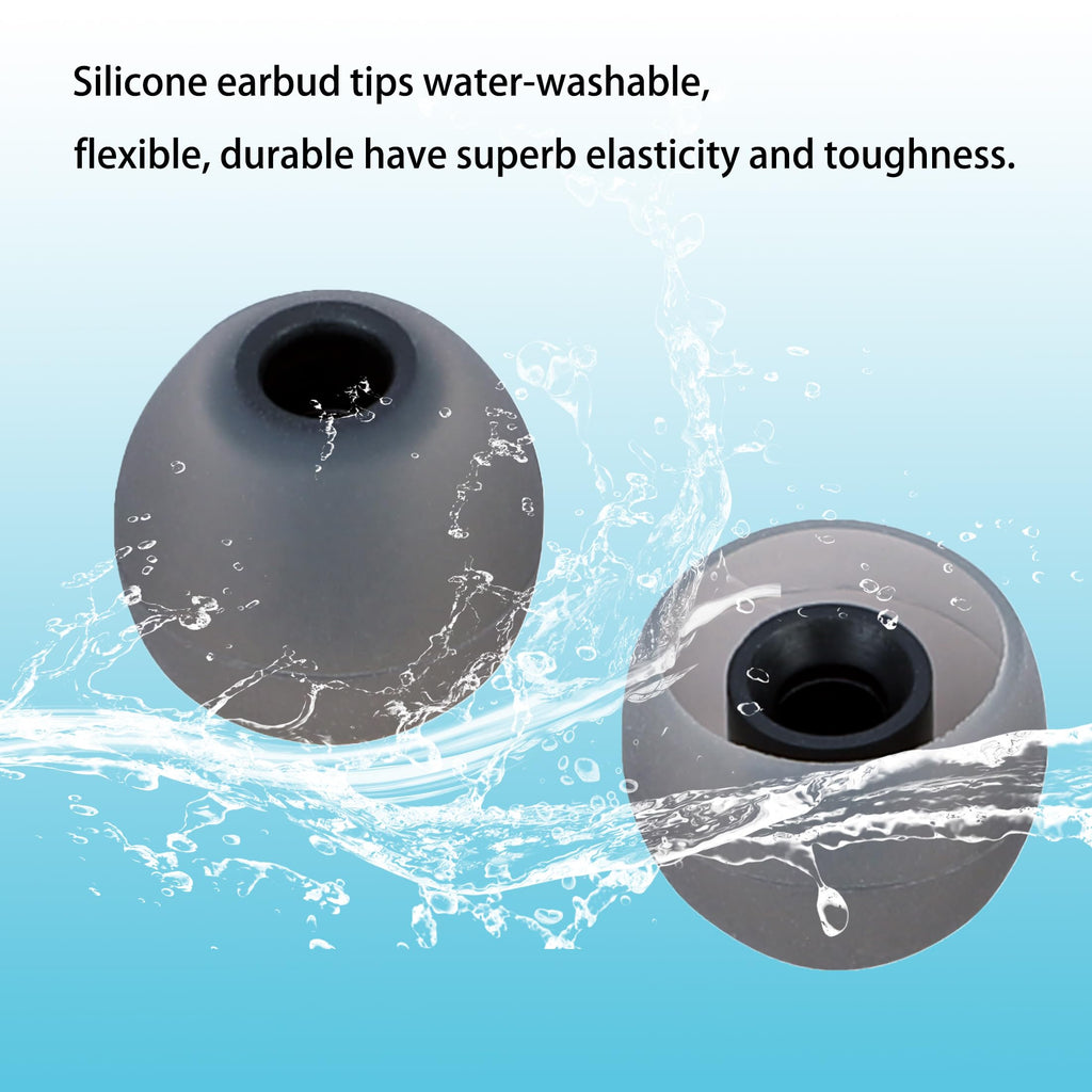 MQIMY Silicone Earbud Tips Replacement Ear Tips Earbud Covers Fit Most in-Ear Earbuds(Inner Hole 3.8mm -5.1mm) Headphone Earbud Rubber Tips9 Pairs S M L