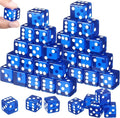 36 Piece 19 mm Casino Style Craps Dice Sets Acrylic and Translucent D6 Dice, Square W/Rounded Edge for Casino, Craps, Table Games and Board Games (Blue)