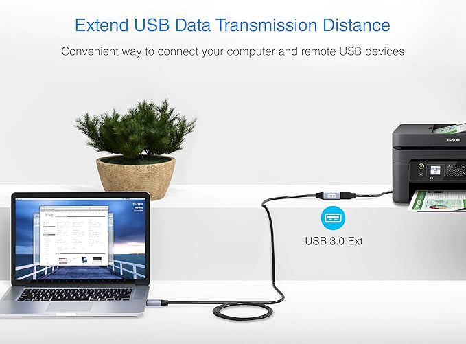 BlueRigger USB 3.0 Extension Cable (6FT, 5 Gbps, Type A Male to Female Adapter Cord) - Long USB Repeater Extender for VR Headset, Printer, Hard Drive, Flash Drive, Keyboard, Mouse, Xbox