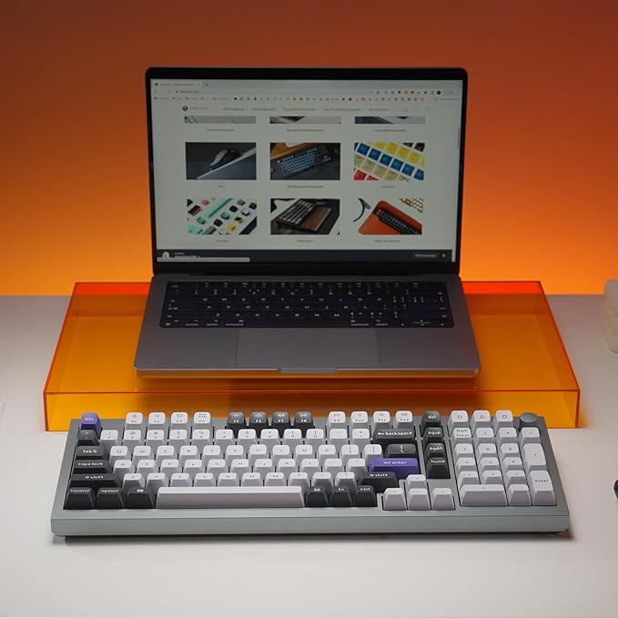 Keychron Q5 Pro QMK/VIA Wireless Custom Mechanical Keyboard, 96% Layout with Programmable Knob, KSA Double-Shot PBT Keycaps with Hot-swappable K Pro Red Switch for Mac Windows Linux - Gray